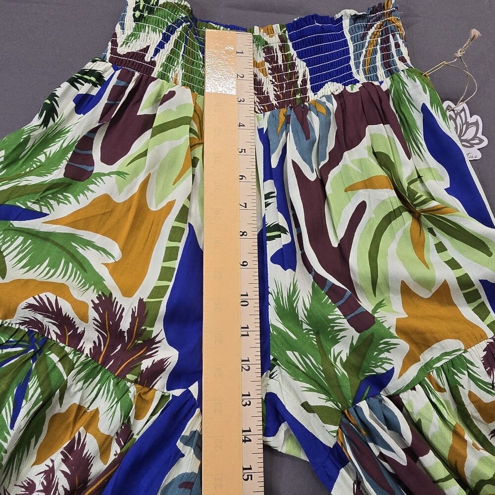 True Destinations Resort Wear Flare Pants Beach Blue Green Small New - Picture 9 of 14
